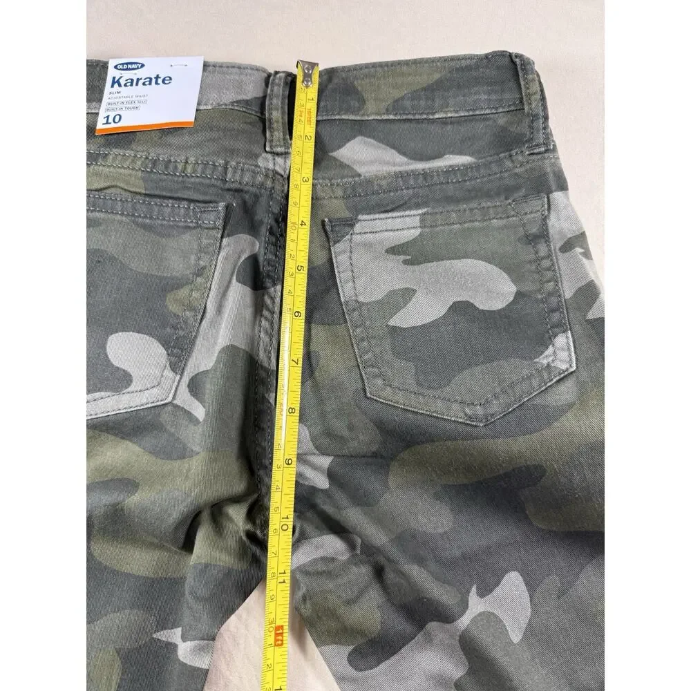 NWT Old Navy Boys Jeans Pants Camouflage Karate Slim Flex Max Built in Size 10